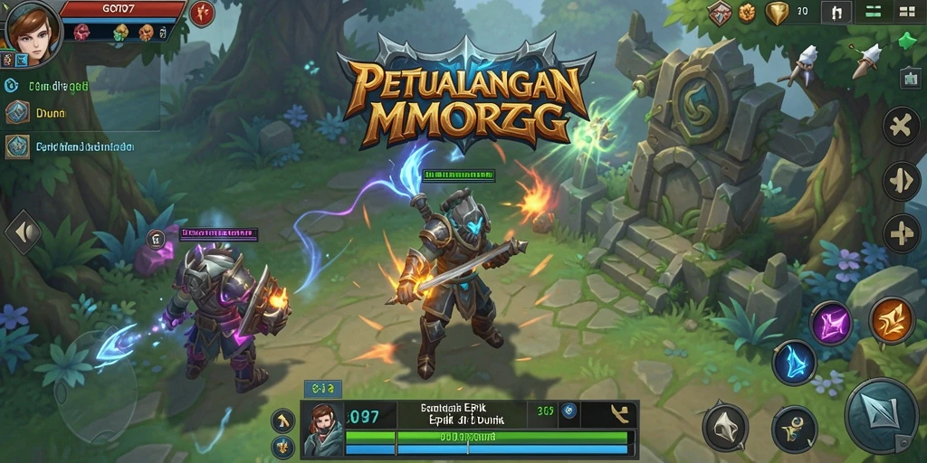 Tampilan gameplay seru dan mendebarkan dari GOTO77 dalam setting MMORPG.