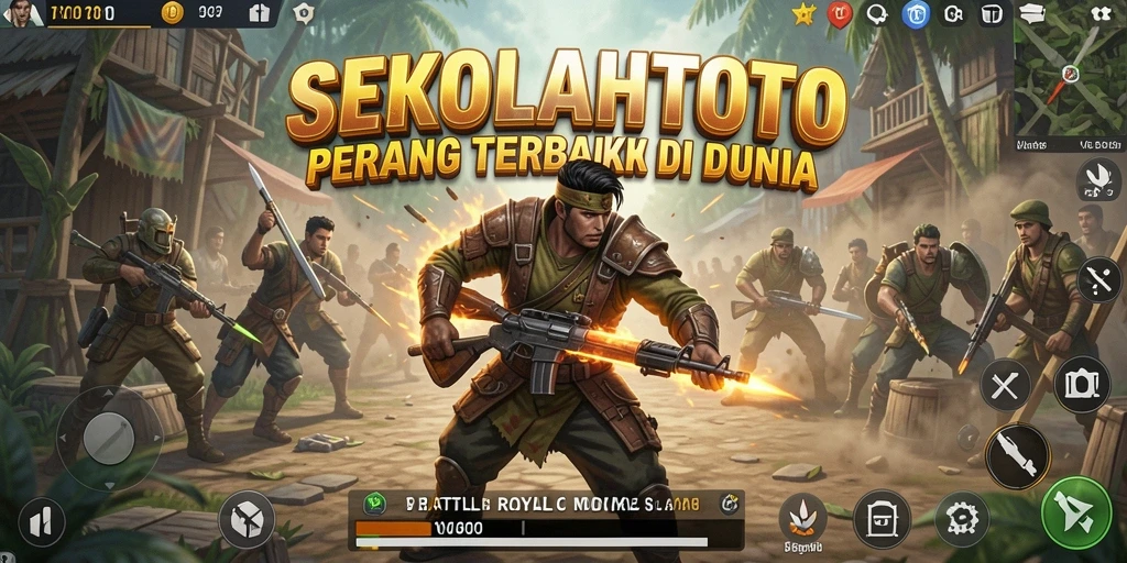 Tangkapan layar menunjukkan aksi mendebarkan dalam game Battle Royale.