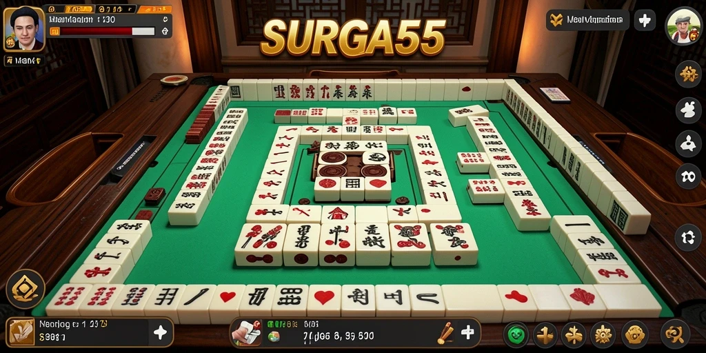 Tampilan antarmuka SURGA55 yang menarik dengan gameplay Mahjong.