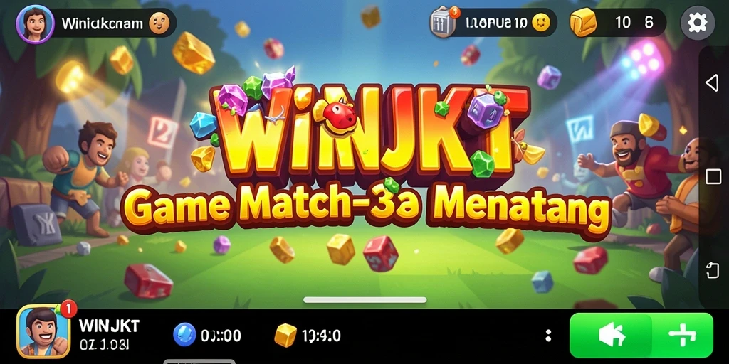 Tampilan gameplay seru di WINJKT dengan tantangan Match-3.
