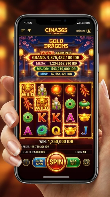 Tampilan utama aplikasi cina365 yang ramah pengguna.